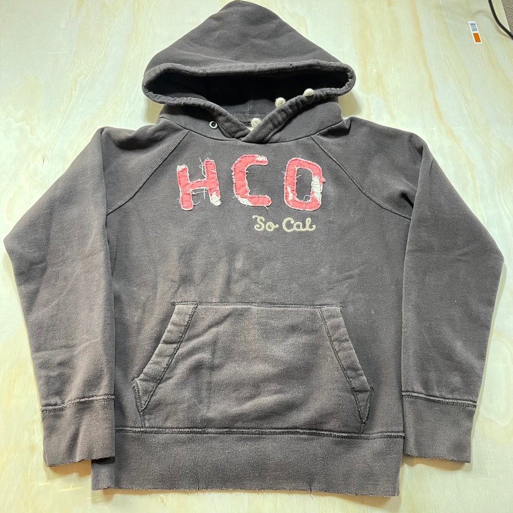 Y2K Hollister So Cal Mens Hoodie Large Brown Embroidered Logo